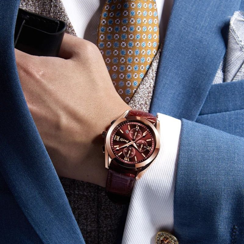 Montre à quartz pour homme d'affaires