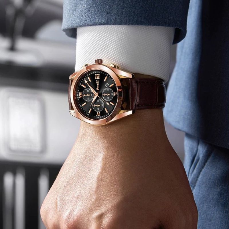 Montre à quartz pour homme d'affaires