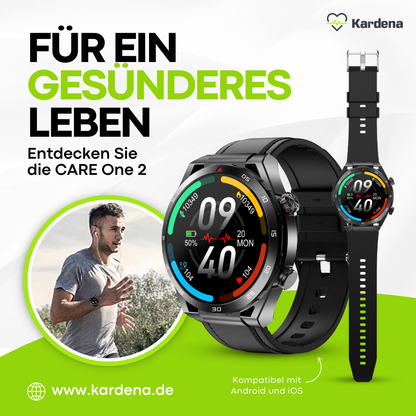 Montre connectée haut de gamme Kardena CARE One 2 - 2025 avec assistance IA