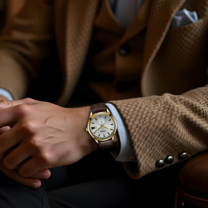Montre à quartz minimaliste et luxueuse pour homme