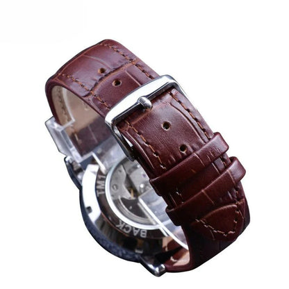 Montre de Luxe Entièrement Automatique en Cuir à la mode