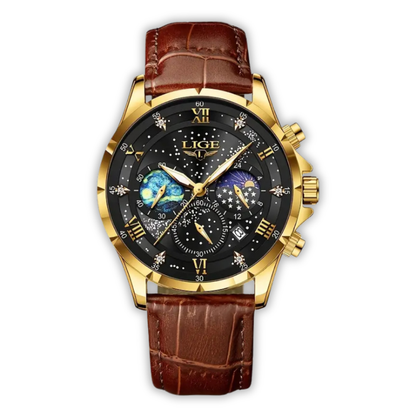 Montre élégante à phases de lune