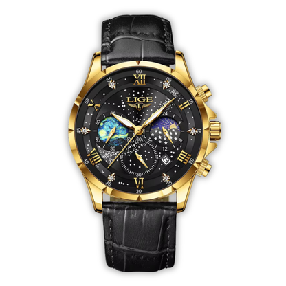 Montre élégante à phases de lune